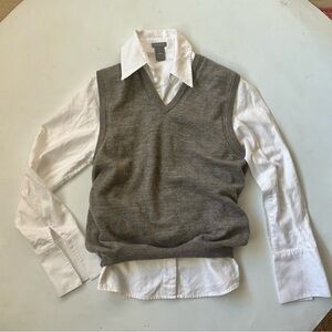 Express Gray Merino Wool Sweater Vest